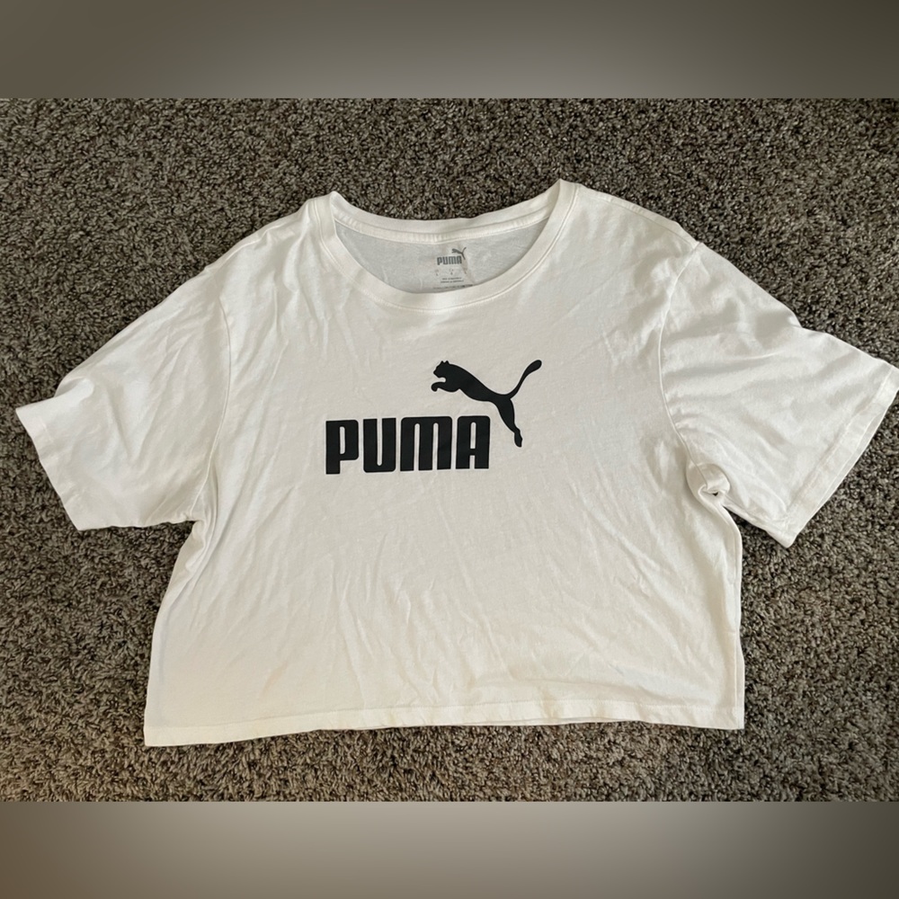 Puma White Tee with Black Logo